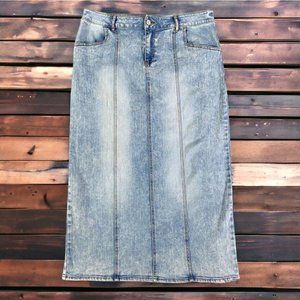 Cato Est. 1946 Denim Maxi Skirt Women's 24w Light Blue Pockets Slit Modest Boho